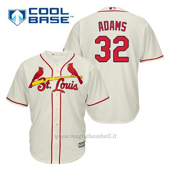 Maglia Baseball Uomo St. Louis Cardinals Matt Adams 32 Crema Alterner Cool Base